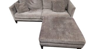Dark Gray Oversized Loveseat with Ottoman