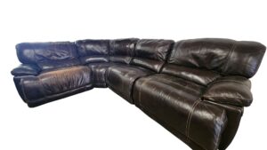 Brown Leather Reclining Sectional