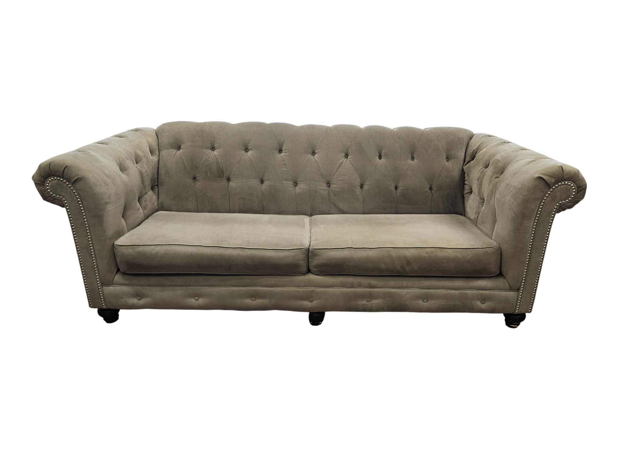 Gray Mid-Century Modern Oversized Loveseat