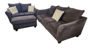 Couch & Loveseat Set with Storage Ottoman