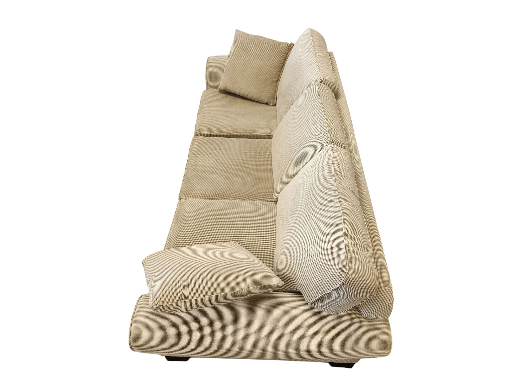 Beige 3-Seat Sofa with Rolled Arms - Image 4