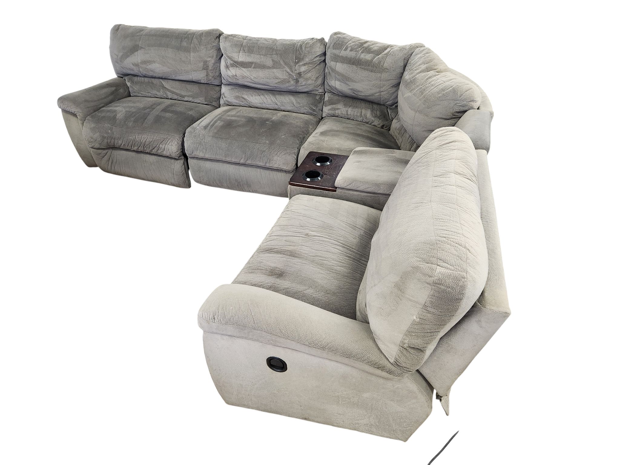 Gray Recliner Sectional with Powered Console - Image 4