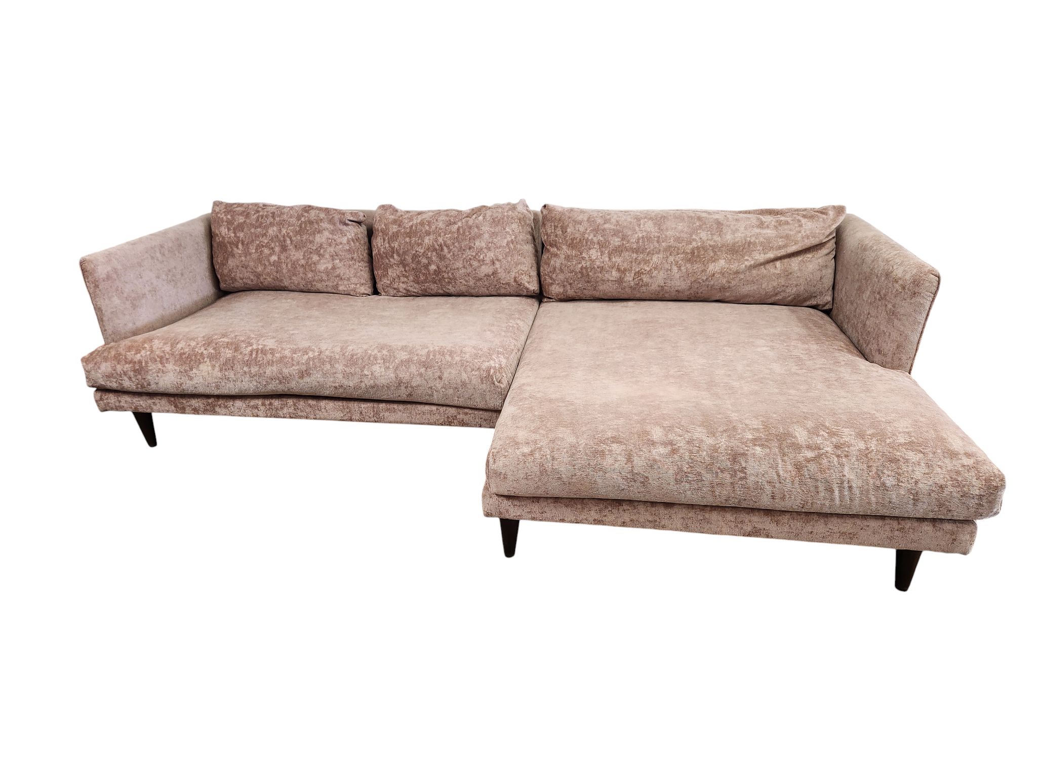 Traditional Pink L Sectional with Chaise