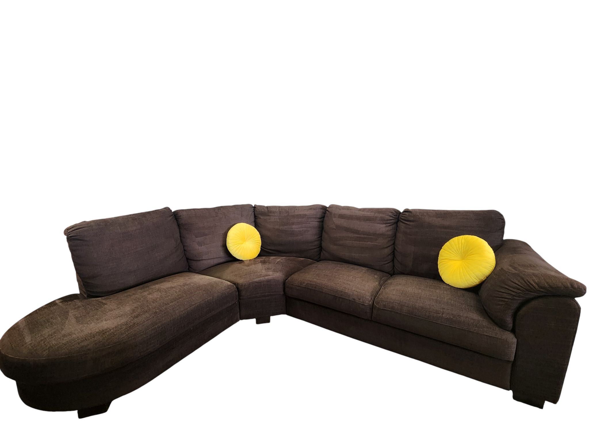 Brown L-Shaped Sectional with Chaise