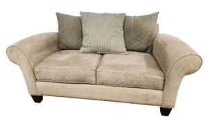 Tan Loveseat with Large Armrest
