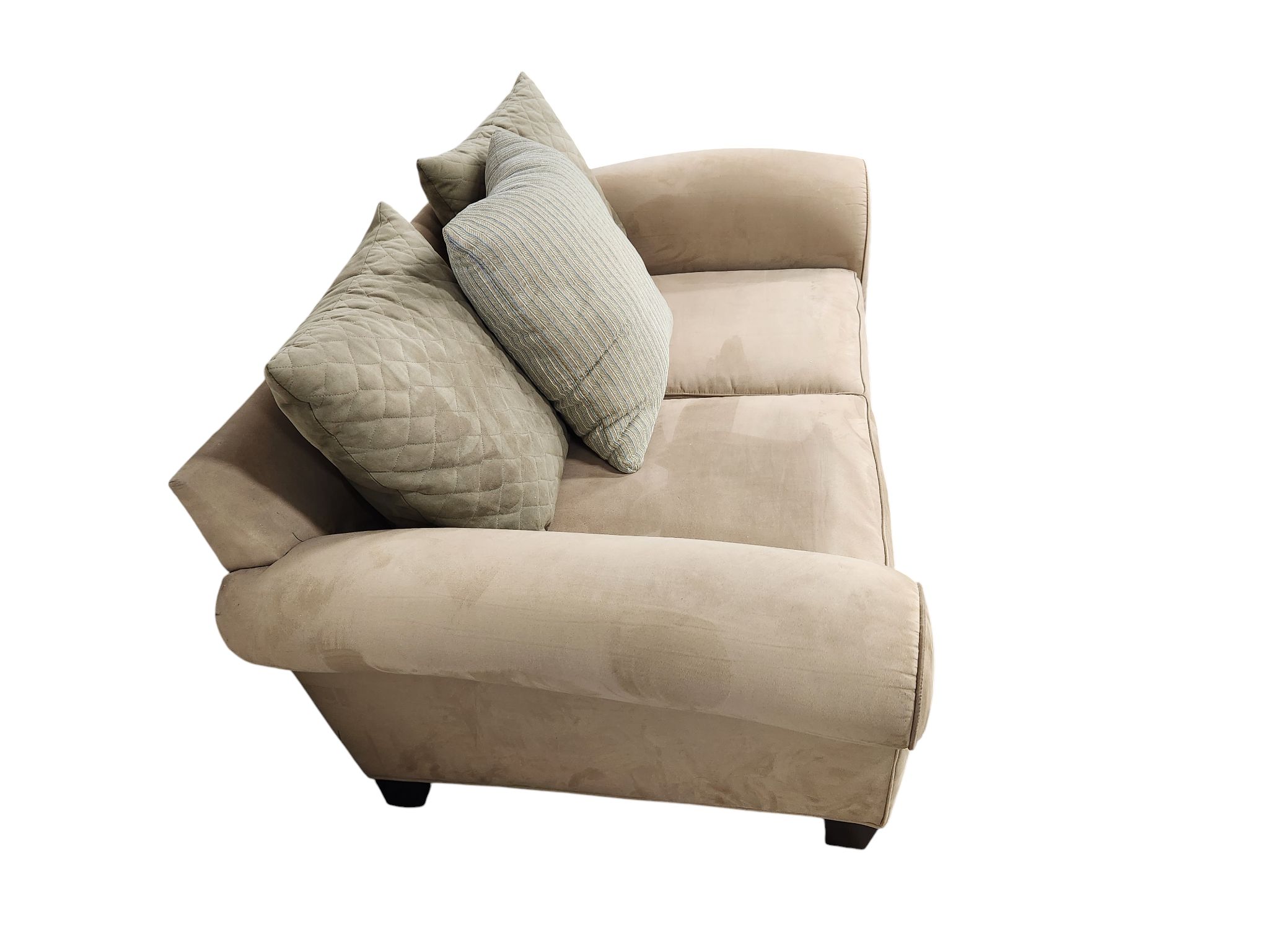 Tan Loveseat with Large Armrest - Image 3