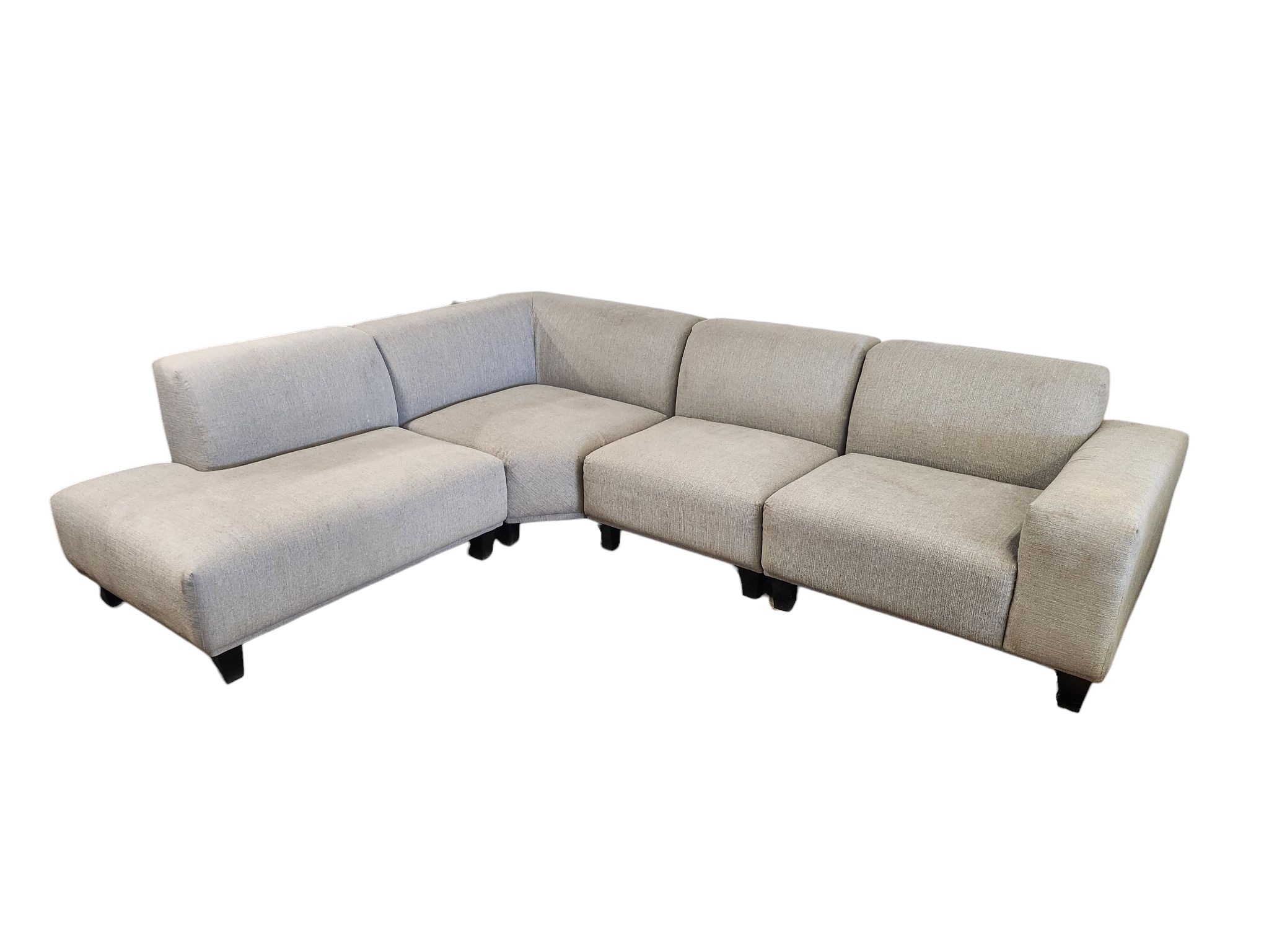 4pc Gray Modular Sectional with Chaise