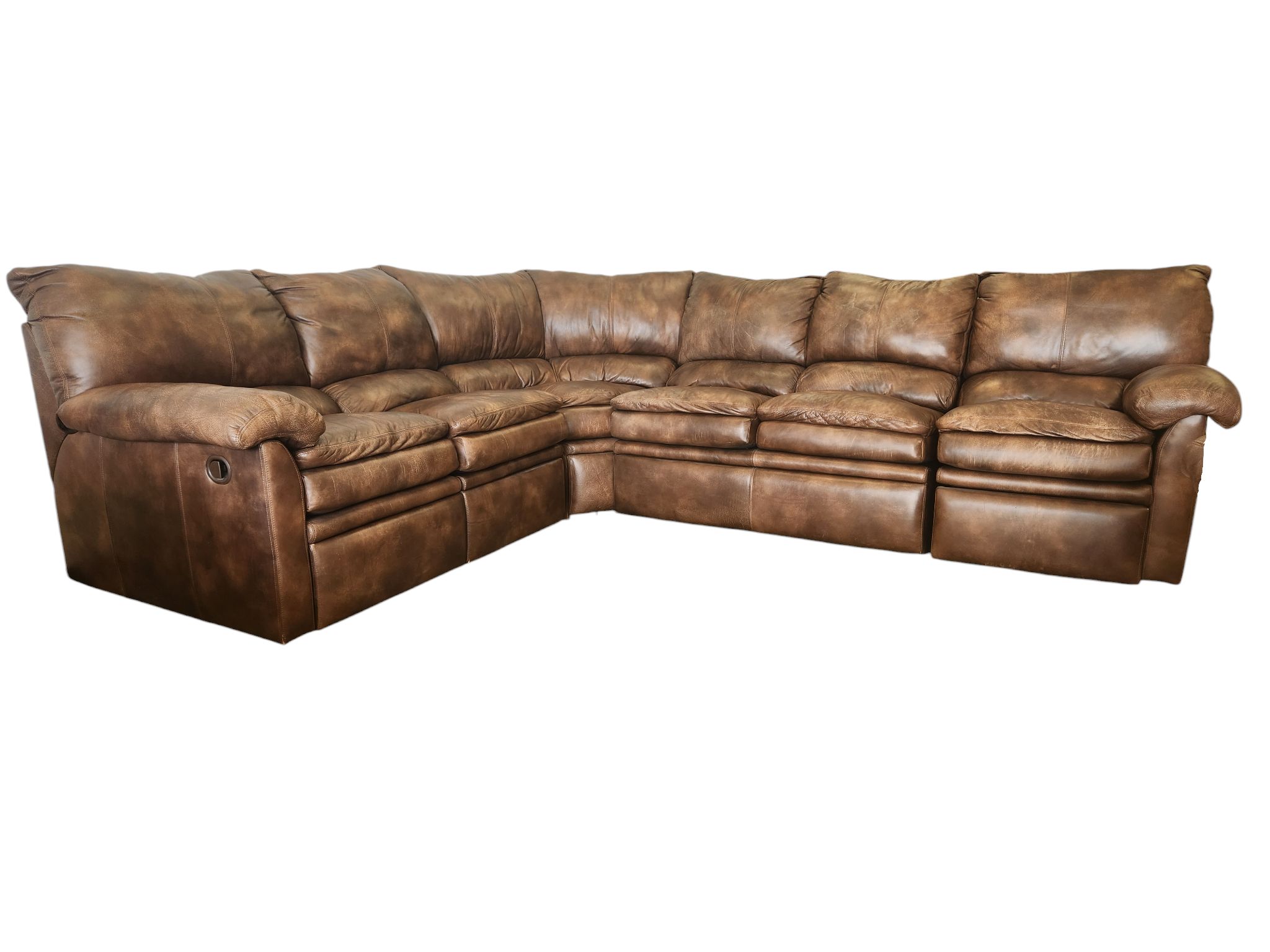 Leather Recliner Sectional with Chair - Image 3