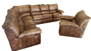 Leather Recliner Sectional with Chair