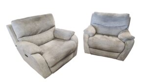 Powered Gray Recliner Set
