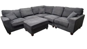 Charcoal Gray Modular Sectional with Ottoman