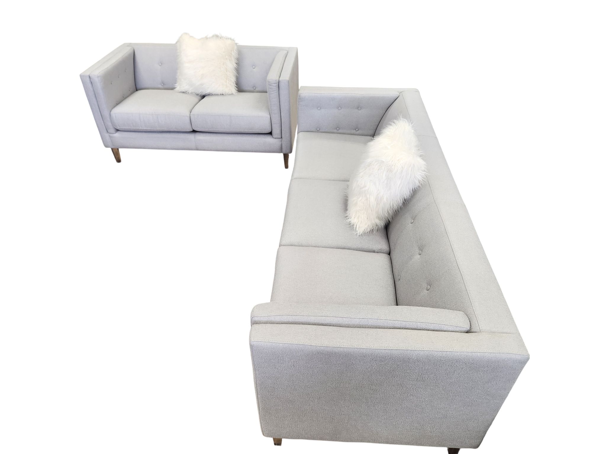 Cloud Gray Couch & Loveseat Set - Image 4