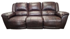 Brown Leather Power Recliner Couch