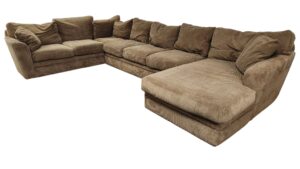 Brown Corduroy U-Shaped Sectional