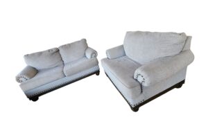 Ashley Furniture White Loveseat & Chair Set