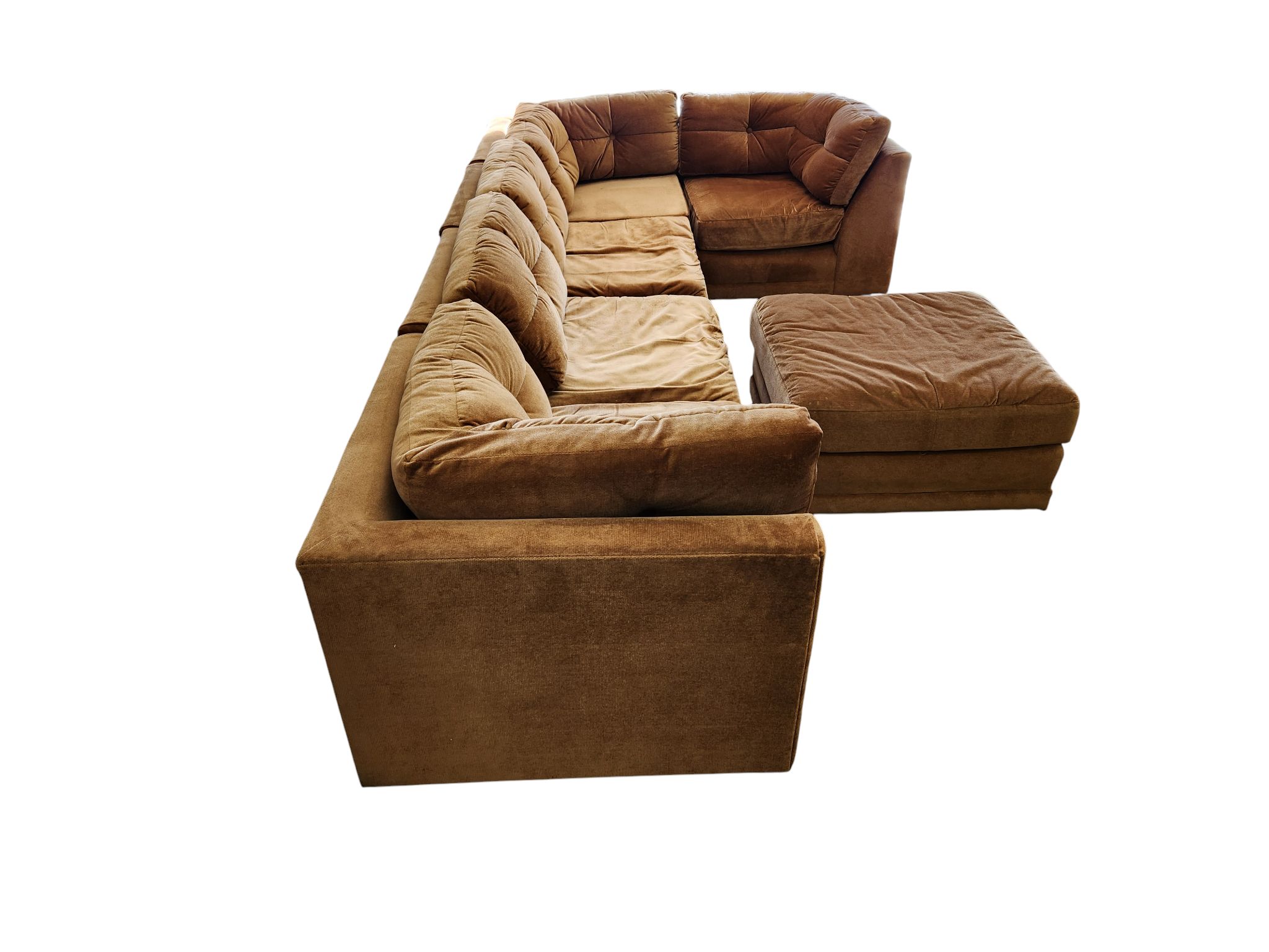 Tan Modular Sectional with Ottoman - Image 4