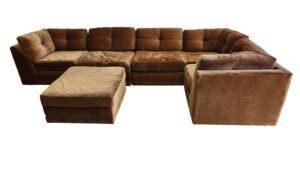 Tan Modular Sectional with Ottoman