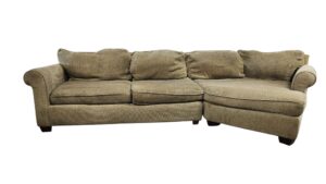 Olive Green Sectional with Cuddler