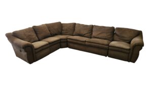 Olive Green L-Shaped Sectional with Recliners