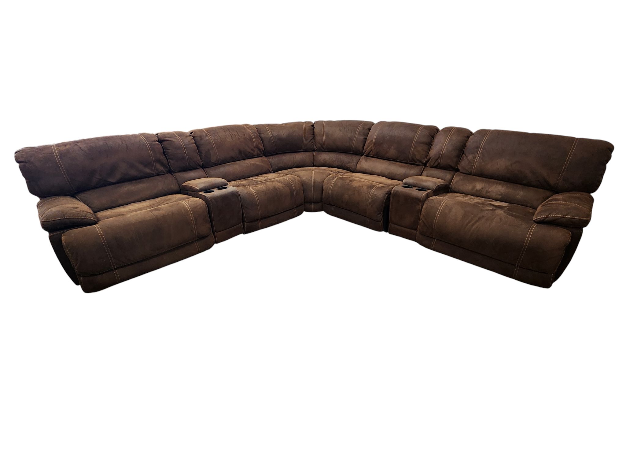 Brown Semi-Modular Power Reclining Sectional