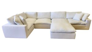 White 5pc Modular Sectional with Ottoman