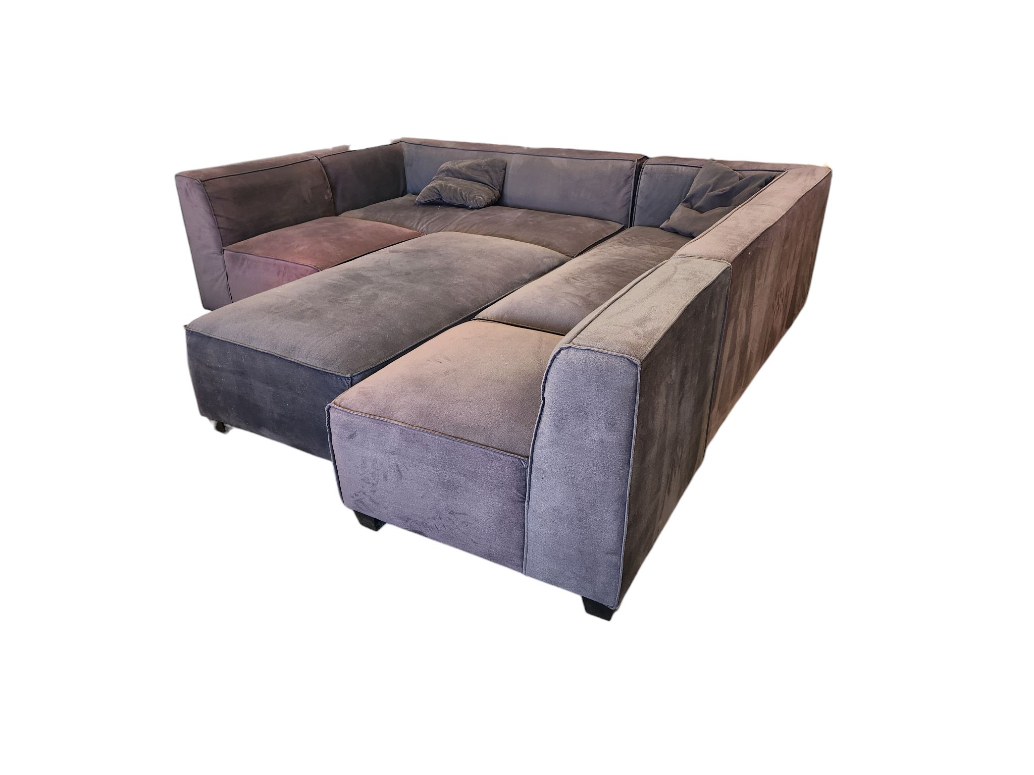 Charcoal Gray Modern Sectional with Oversized Ottoman - Image 4