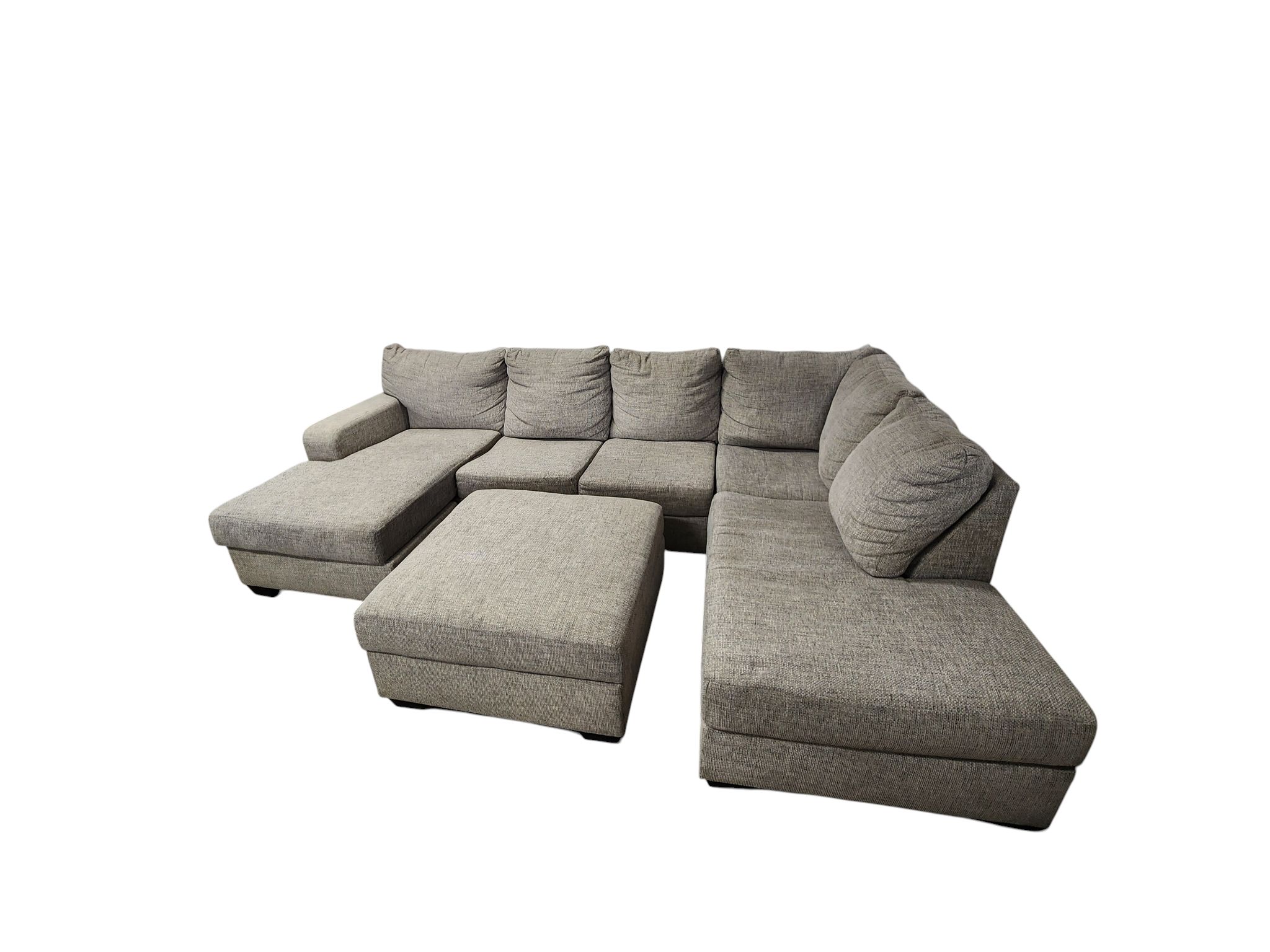 Ashley Furniture Gray Sectional with Ottoman - Image 3