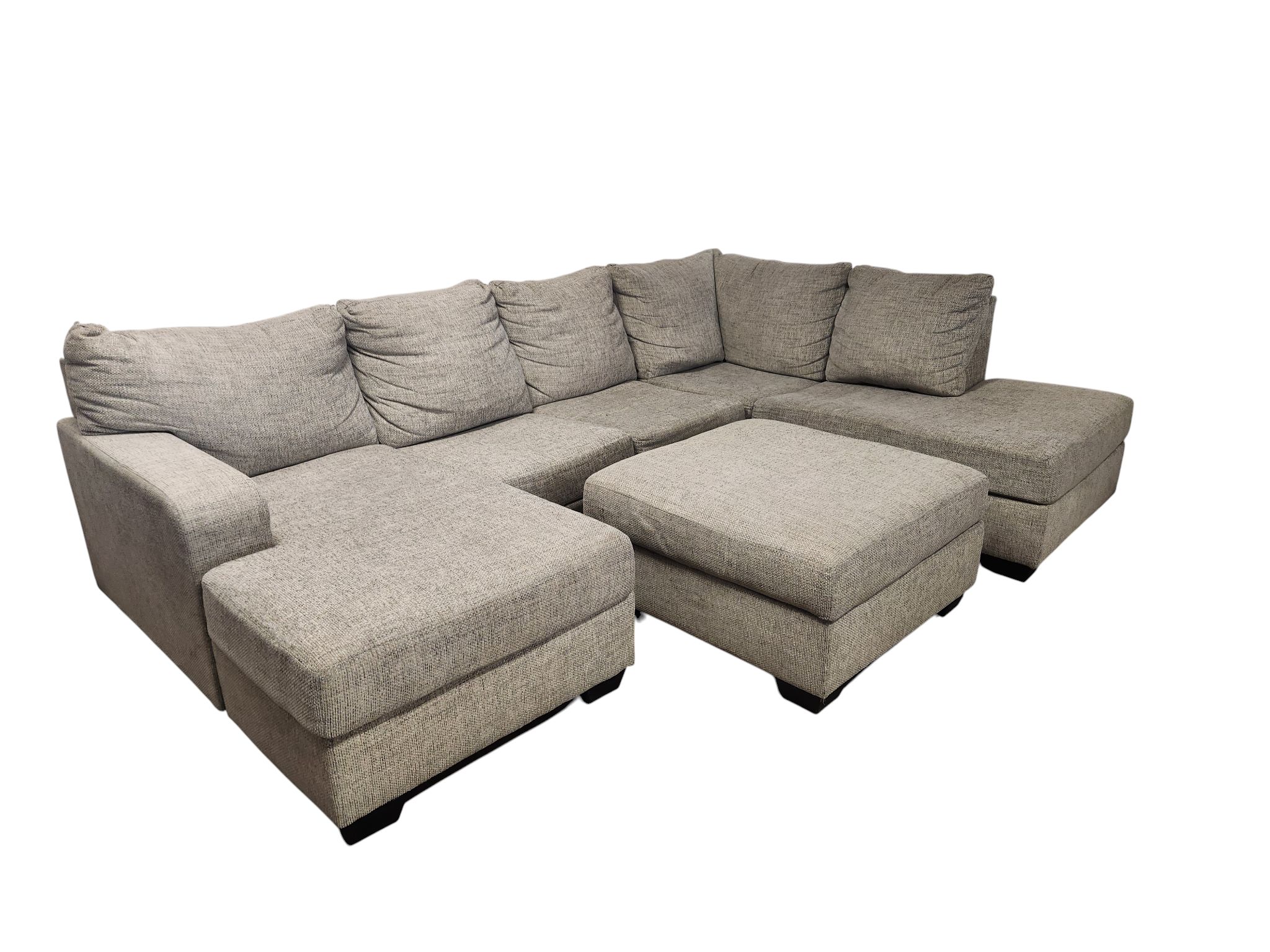 Ashley Furniture Gray Sectional with Ottoman - Image 4