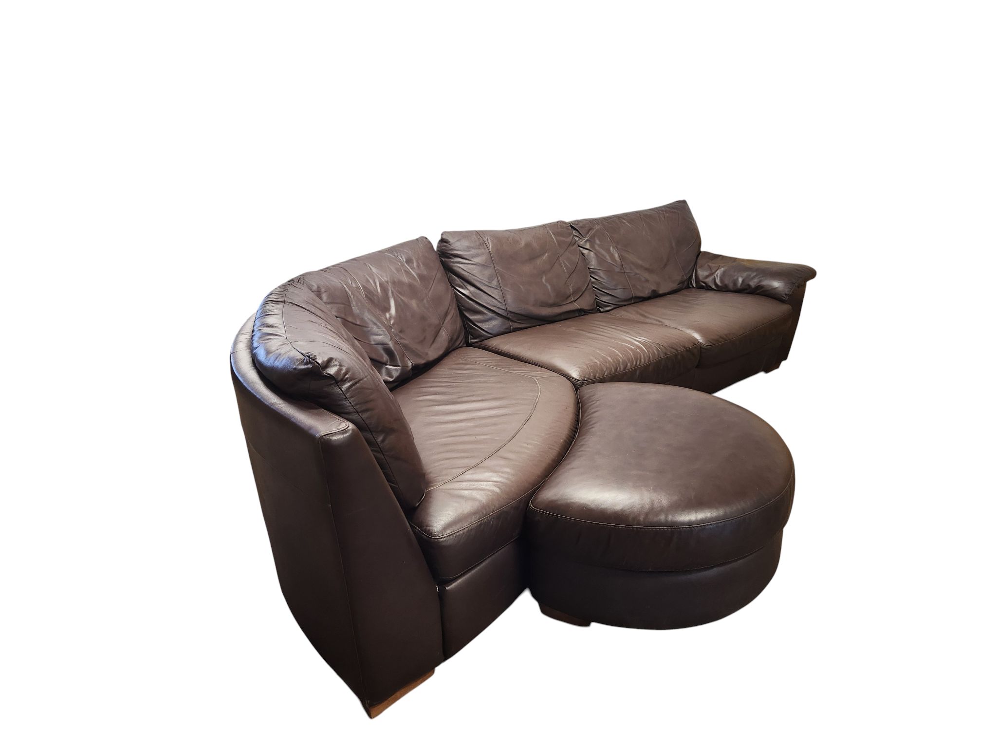 Leather Sectional with Ottoman - Image 3
