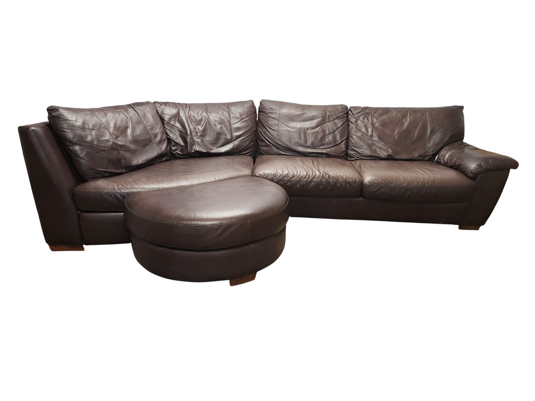 Leather Sectional with Ottoman