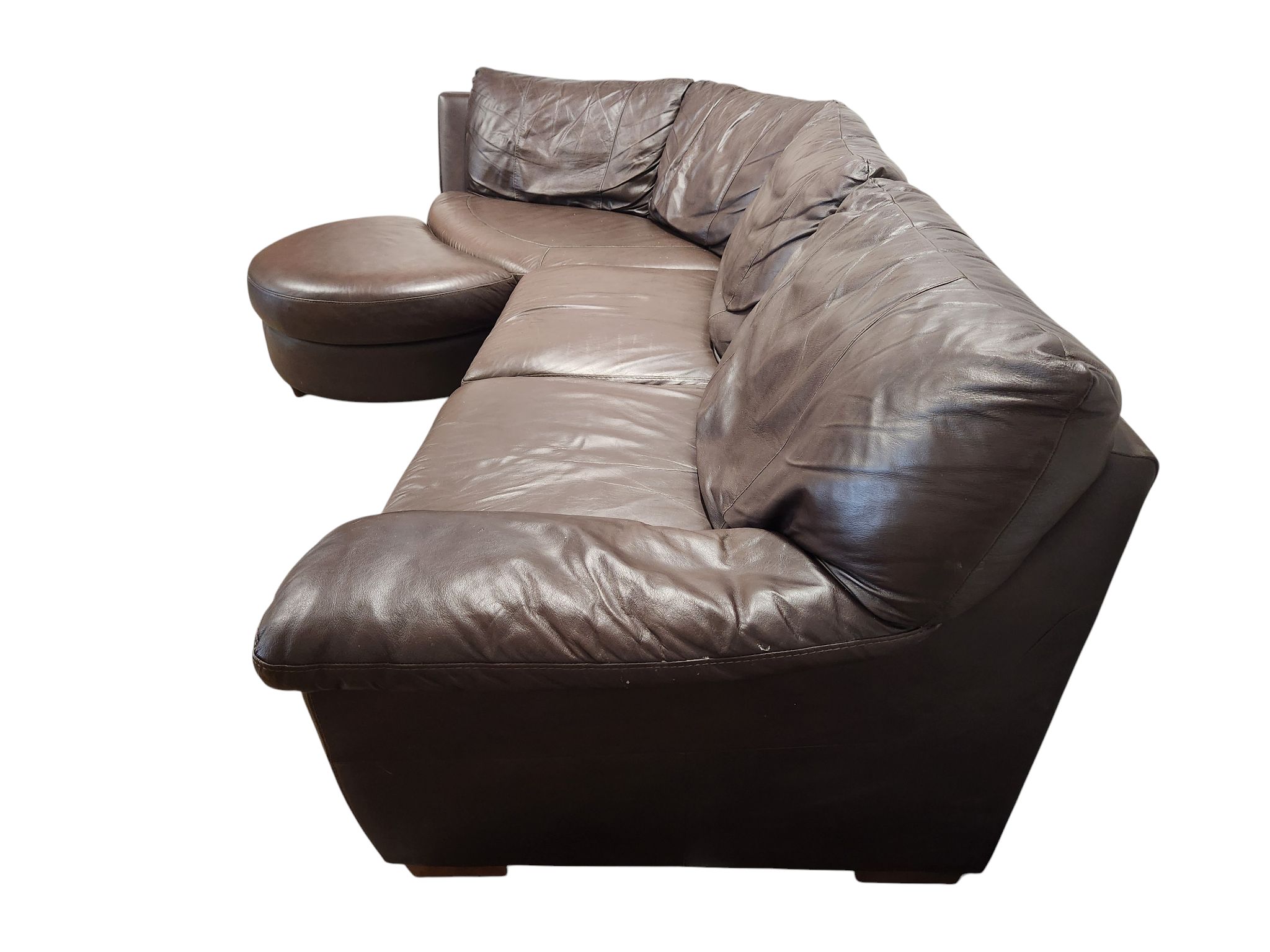 Leather Sectional with Ottoman - Image 4