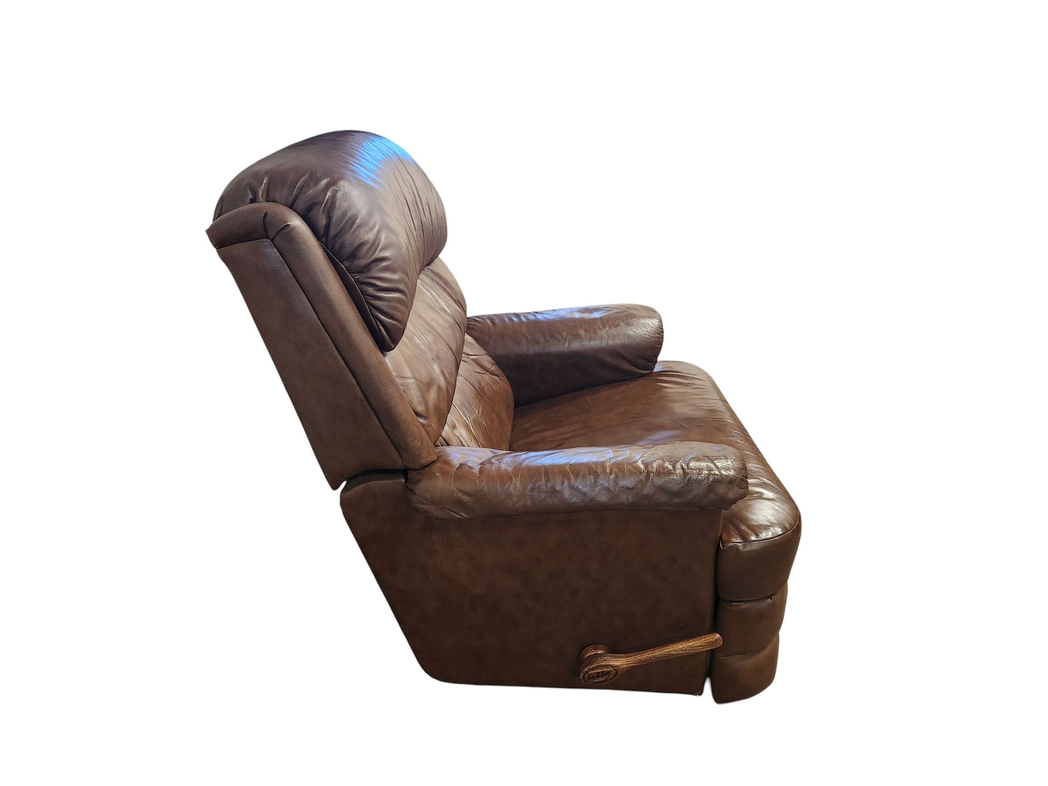 Brown Leather Manual Recliner - Image 3
