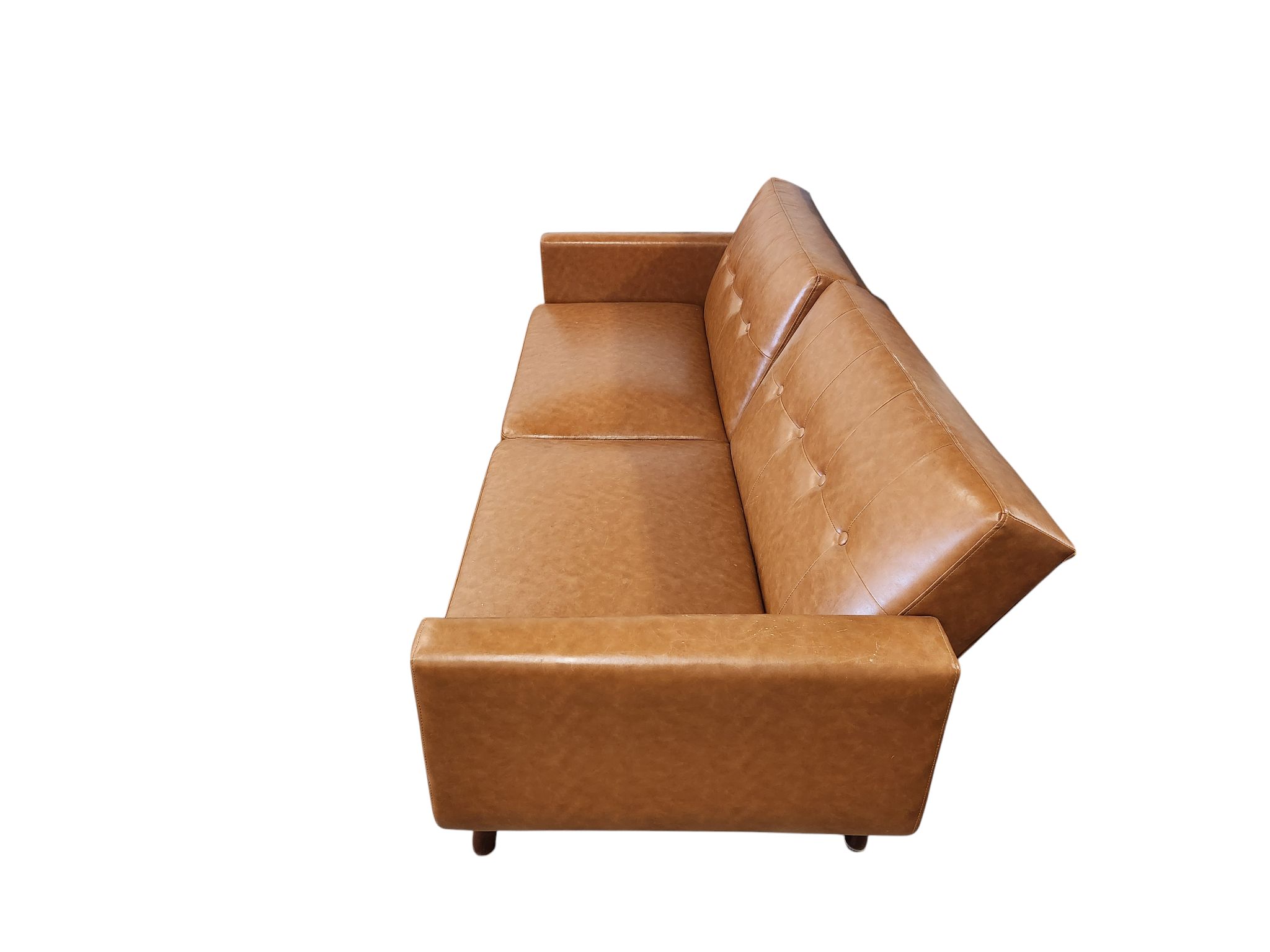MCM Brown Leather Sofa - Image 3