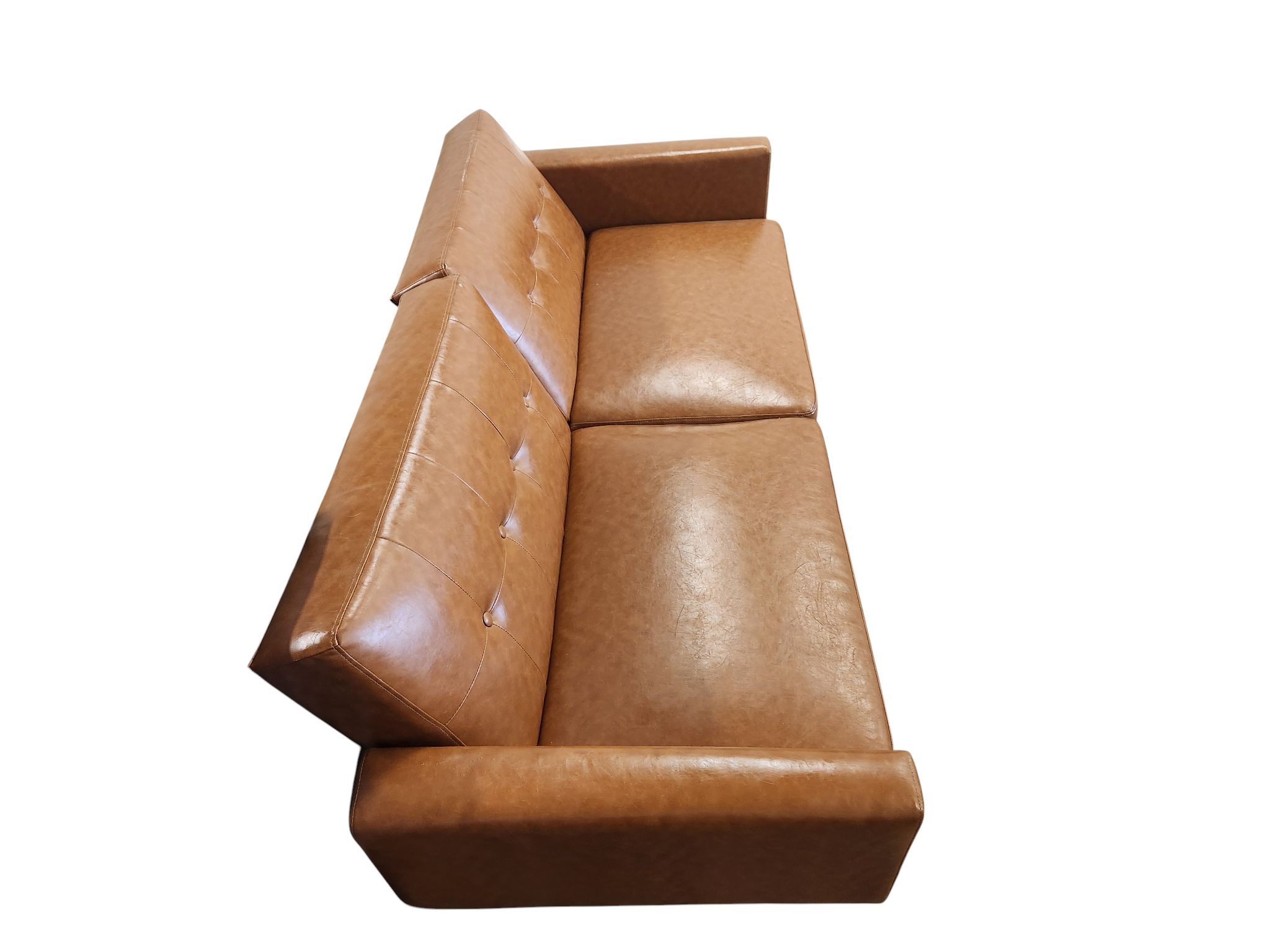 MCM Brown Leather Sofa - Image 4