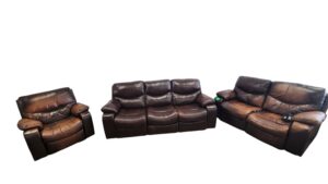 3pc Leather Recliner Set