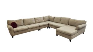 Large J-Shaped Cream Sectional