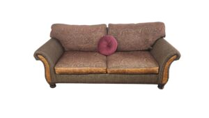 Paul Robert Brown Fabric/Leather Sofa
