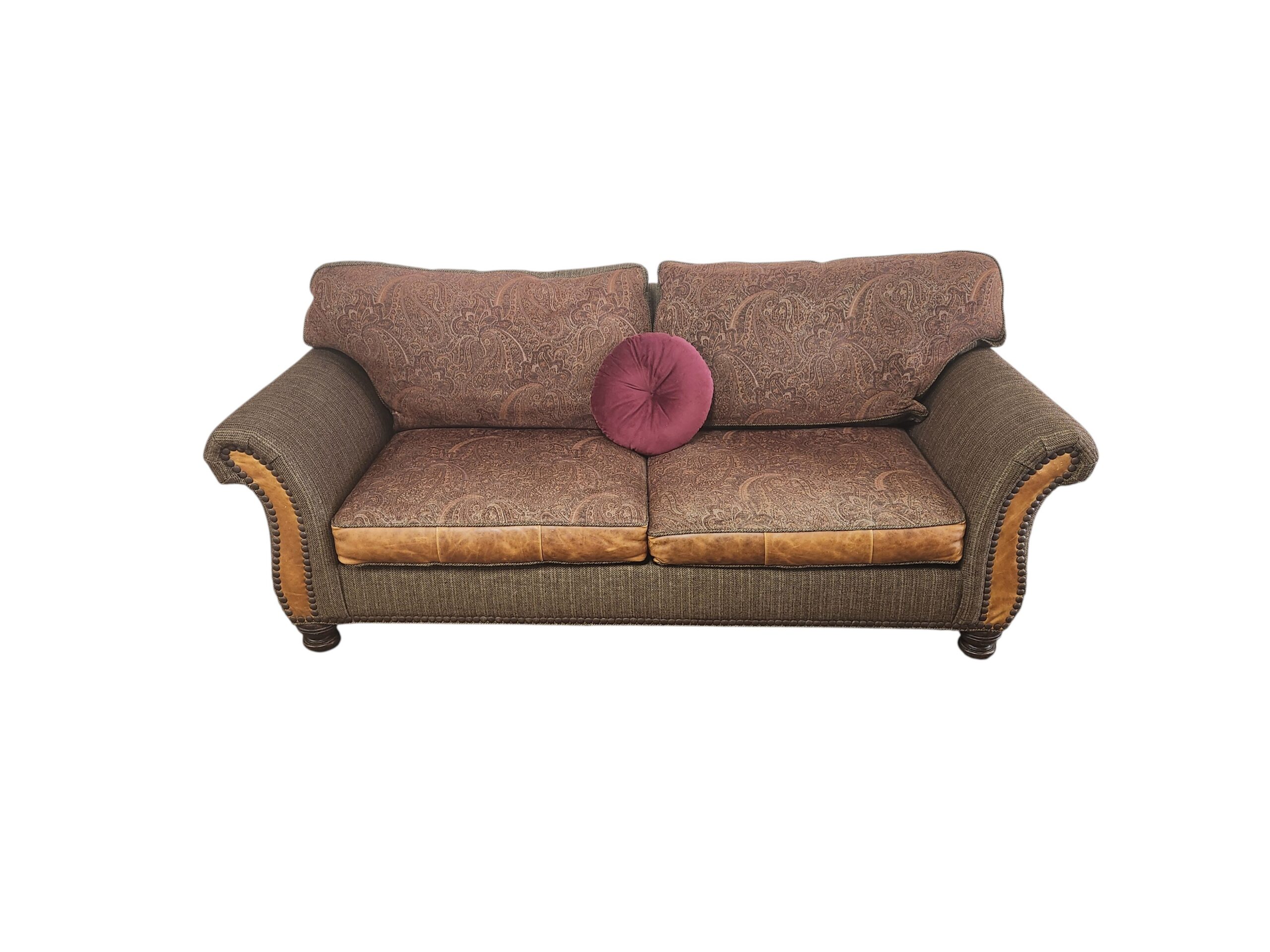 Paul Robert Brown Fabric/Leather Sofa