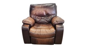Brown Leather Manual Recliner Chair