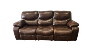 Brown Leather Manual Recliner Couch