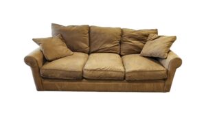 Crate & Barrel Light Brown Suede 3-Seat Couch