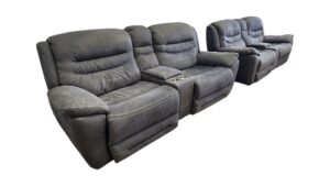 Jason Industries Reclining Sofa Collection Gray Fabric Recliners