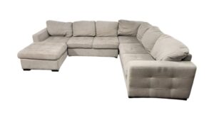 Gray 3pc Sectional with Foldout Bed & Storage