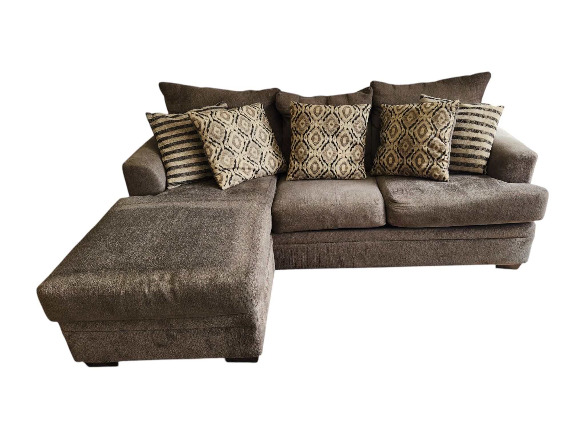Brown Modern Sectional with Reversible Chaise