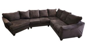 Charcoal L Sectional with Cuddler