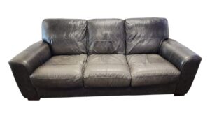 Modern Charcoal Leather Couch