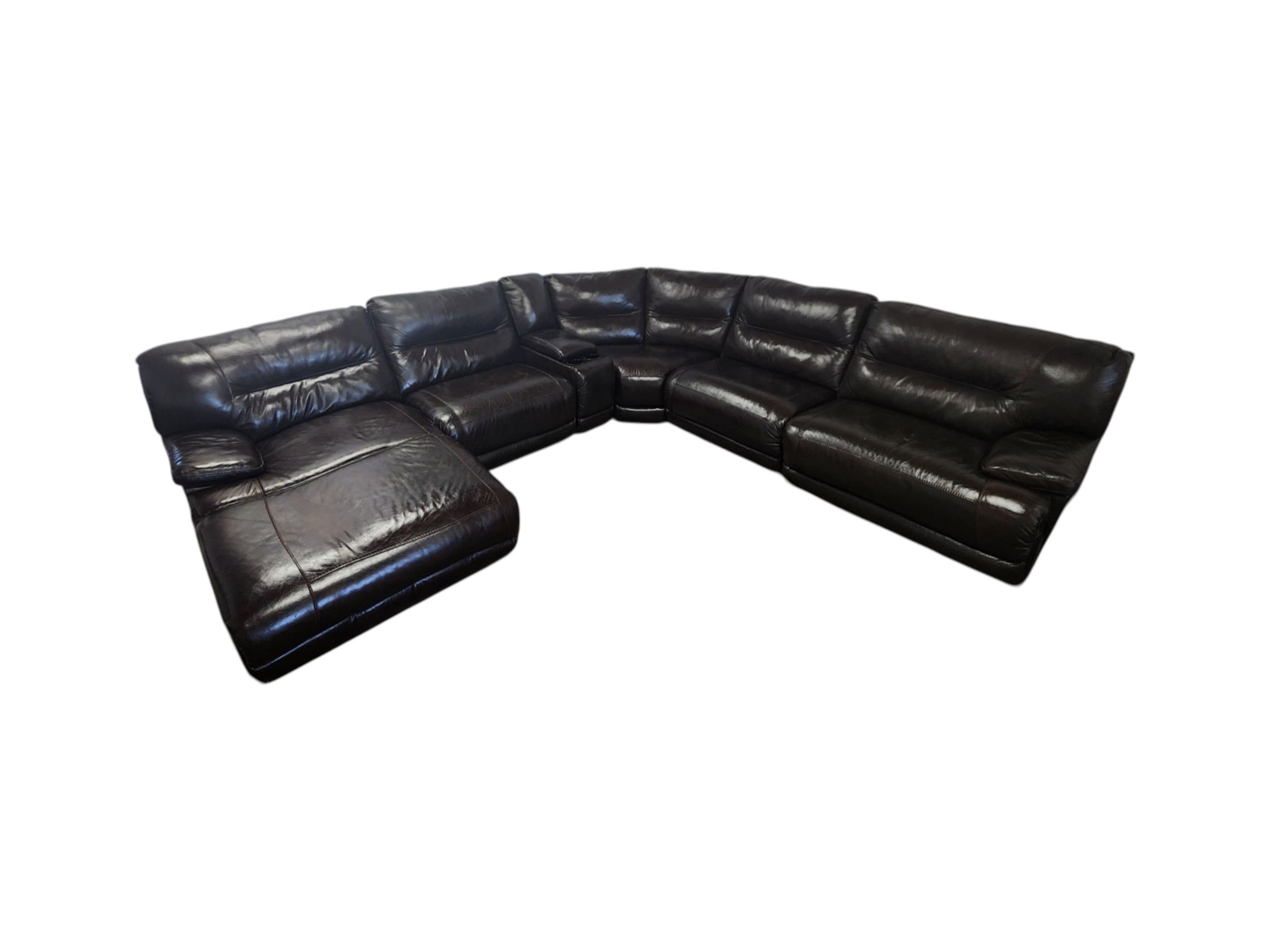 Ashley Furniture Brown Leather Reclining Sectional
