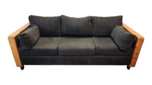 Modern Black Couch with Wooden Frame