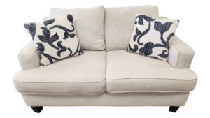 White Mid-Century Loveseat