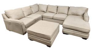 USA Made Ashley Sectional with Ottoman